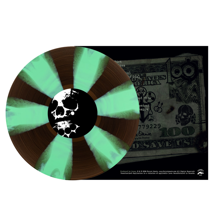 "God Save Us" - Translucent Black / Spring Green Pinwheel Vinyl